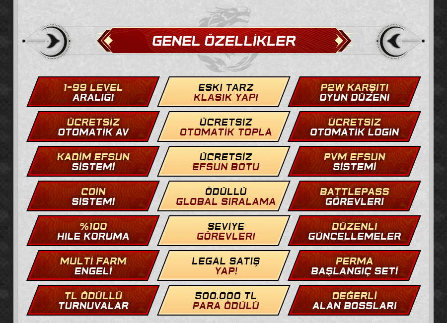 Server Özellikleri